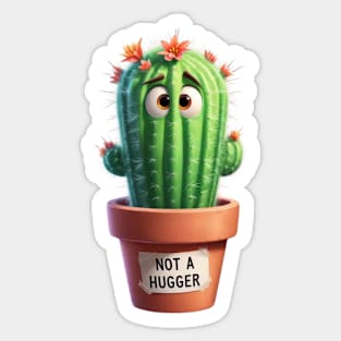 Not a Hugger Cactus Sticker